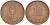 Израиль 10 прута 1949 JE 5709, с жемчужиной KM 11 бронза 111-234