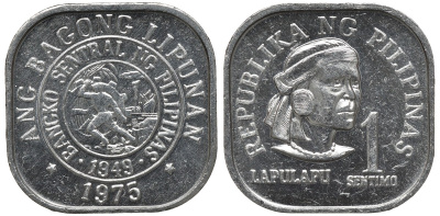 Филиппины 1 сентимо 1975 вождь острова Мактан Лапу-Лапу KM 205 алюминий UNC 192-332