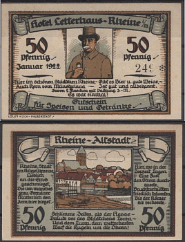 Ветсфалия, отель Letterhaus 50 пфеннигов 1922 бумага UNC (пресс) 451-1355-1