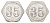 Германия жетон в 35 пфеннигов для приобретения "стакана пива" ND размер 21,5x21,5 мм, вес 0,97 гр алюминий UNC 4638-931