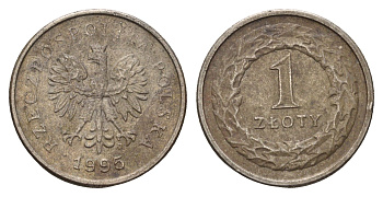 Польша 1 злотый 1995 Y 282 медно-никель 4703-624