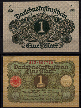 Германия 1 марка 1920 Pick 58 бумага 7198-29-3-1