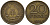 ГДР 20 пфеннигов 1969 А, первый год KM 11 латунь 4601-521