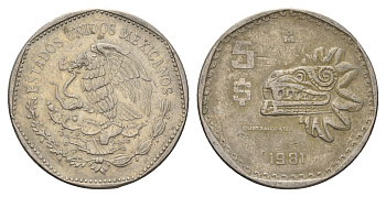 Мексика 5 песо 1981 медно-никель KM 485 медно-никель 4703-125