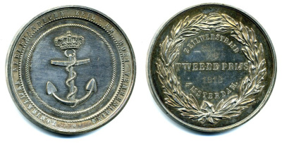 Голландия медаль 1918 приз королевского флота, серебро 00-00