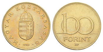 Венгрия 100 форинтов 1996 KM 698 латунь UNC 4692-1115