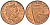 Великобритания 1 пенни 2008 Елизавета II (1952-2022) KM 1107, Spink B6 сталь плакированная медью 4609-648