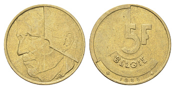 Бельгия 5 франков 1986 Belgie, Бодуэн I (1951-1993) KM 164 медь алюминий никель 4706-243