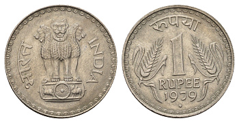 Индия 1 рупия 1979 KM 78.3 медно-никель UNC 4686-1221