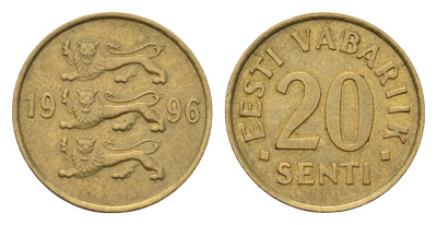 Эстония 20 сентов 1996 KM 23 латунь 4694-1242