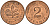 ФРГ 2 пфеннига 1977 G KM 106a, J.381a сталь плакированная медью  4598-835