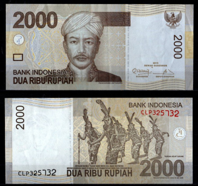 Индонезия 2000 рупий 2013 Pick 148 e бумага 7486-41-2-1