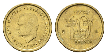 Швеция 10 крон 2006 Карл XVI Густав (1973-) KM 895 нордик 4656-216