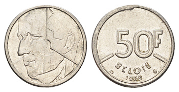 Бельгия 50 франков 1989 Belgie, Бодуэн I (1951-1993) KM 169 никель 4706-134