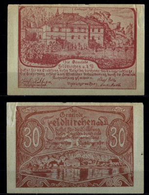 Австрия, Фельдкирхен-ан-дер-Донау 30 геллеров 1920 Jaksc/Pick JPR0197a-30 бумага 2193-19-2-1