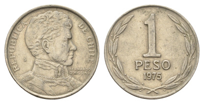 Чили 1 песо 1975 год-тип KM 207 медно-никель 4688-336