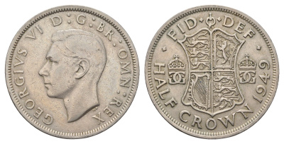 Великобритания 1/2 кроны 1949 Георг VI (1936-1952) KM 879, Spink 4106 медно-никель 4692-431