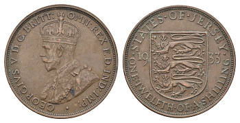 Джерси 1/12 шиллинга 1933 Георг V (1910-1936) KM 16 бронза 4692-1022