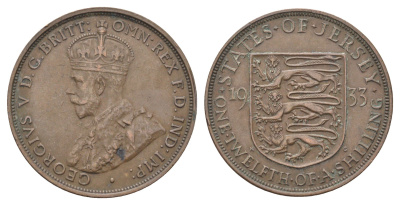 Джерси 1/12 шиллинга 1933 Георг V (1910-1936) KM 16 бронза 4692-1022