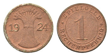 Германия игровой жетон в 1 рентенпфенниг 1924 диаметр 17 мм картон 4702-929