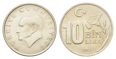 Турция 10000 лир 1995 Кемаль Ататюрк KM 1027.1 медь цинк никель UNC 4706-1215