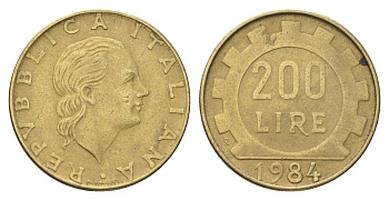 Италия 200 лир 1984 R, шестерня KM 105 алюминиевая бронза 4704-856