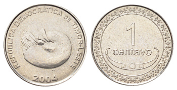 Тимор 1 сентаво 2012 KM 1 сталь плакированная никелем UNC 4697-1013