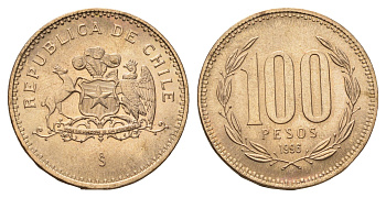 Чили 100 песо 1996 KM 226 алюминиевая бронза UNC 4695-1136