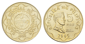 Филиппины 5 писо (песо) 1995 KM 272 никель латунь UNC 4706-825