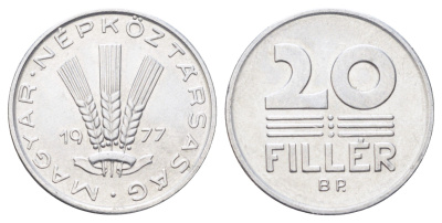 Венгрия 20 филлеров 1977 KM 573 алюминий UNC 4701-453