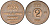 Швеция 2 эре 1966 U, Густав VI Адольф (1950-1973) KM 821 бронза 4364-831