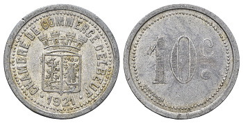Франция, Эльбёф 10 сантимов 1921 диаметр 25 мм, вес 1,6 гр Elie mon 10.2 алюминий 4126-1132