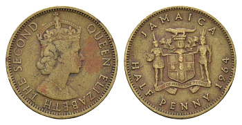 Ямайка 1/2 пенни 1964 Елизавета II (1952-2022) KM 38 никель латунь 4688-1033