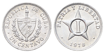 Куба 1 сентаво 1978 KM 33.1 алюминий UNC 4697-1128