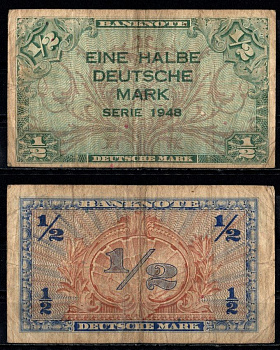 Германия 1/2 марки 1948 Pick 1 бумага 8616-56-3-1