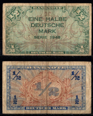 Германия 1/2 марки 1948 Pick 1 бумага 8616-56-3-1