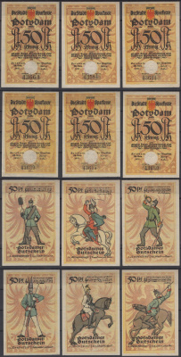 Потсдам полный набор из 6 нотгельдов (50 пфеннигов) 1921 Grabowski 1069 бумага UNC (пресс) 7556-9-1-1