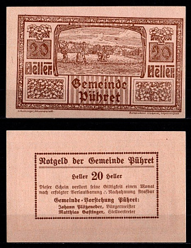 Австрия, Пюрет 20 геллеров 1920 Jaksc/Pick 0791a-20 бумага UNC (пресс) 2193-32-3-1
