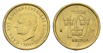 Швеция 10 крон 2006 Карл XVI Густав (1973-) KM 895 нордик 4656-312