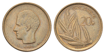 Бельгия 20 франков 1982 Belgique, Бодуэн I (1951-1993) KM 159 никель латунь 4704-1226